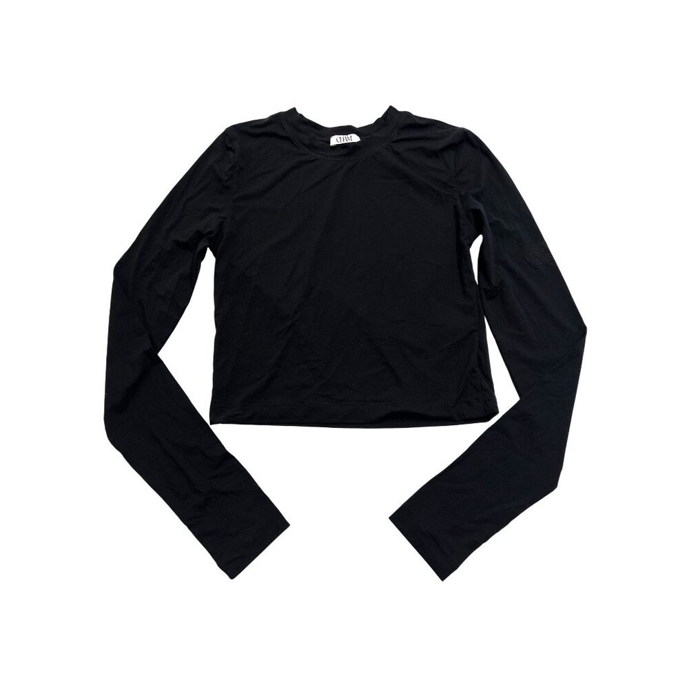 CHAM Long Sleeve Crop Top in Black